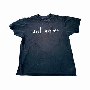 Soul Asylum T-Shirt Men's Black Band Logo Graphic Print Crew Neck: 90’s Grunge